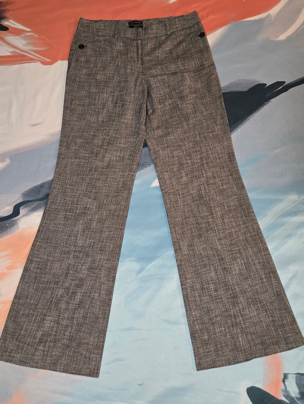 The Limited Gray Textured Boot-Cut Dress Pants